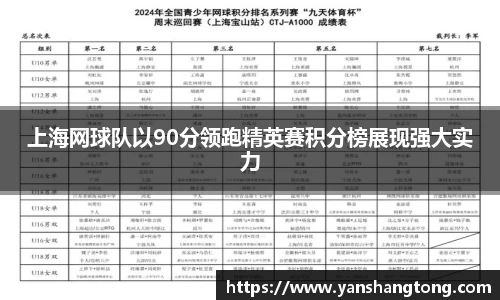 上海网球队以90分领跑精英赛积分榜展现强大实力